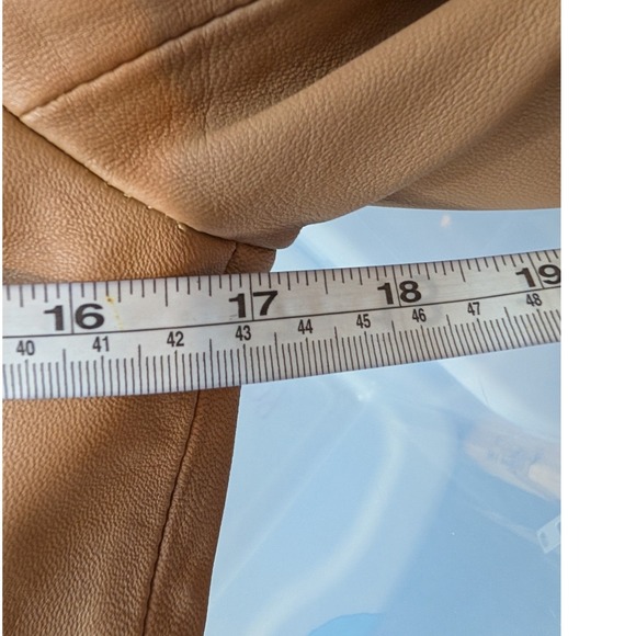 IRO Luigaspe Moto Jacket Women 36 Tan Lamb Leather Asymmetrical Zip Biker Chic - Picture 16 of 16